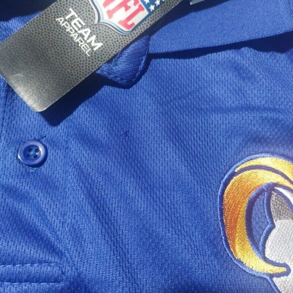 Fanatics Mens XLT Los Angeles Rams Performance Polo Short Sleeve Golf Shirt TALL - Picture 2 of 6